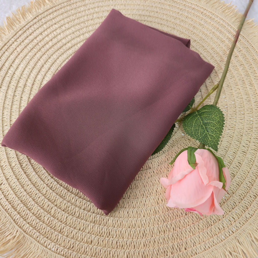 1pc Women's 2Meter Premium Chiffon Hijab  Mauve Brown, Solid Color Knitted Scarf, Chiffon Hijab, Muslim Prayer Headwrap, Suitable For All Seasons