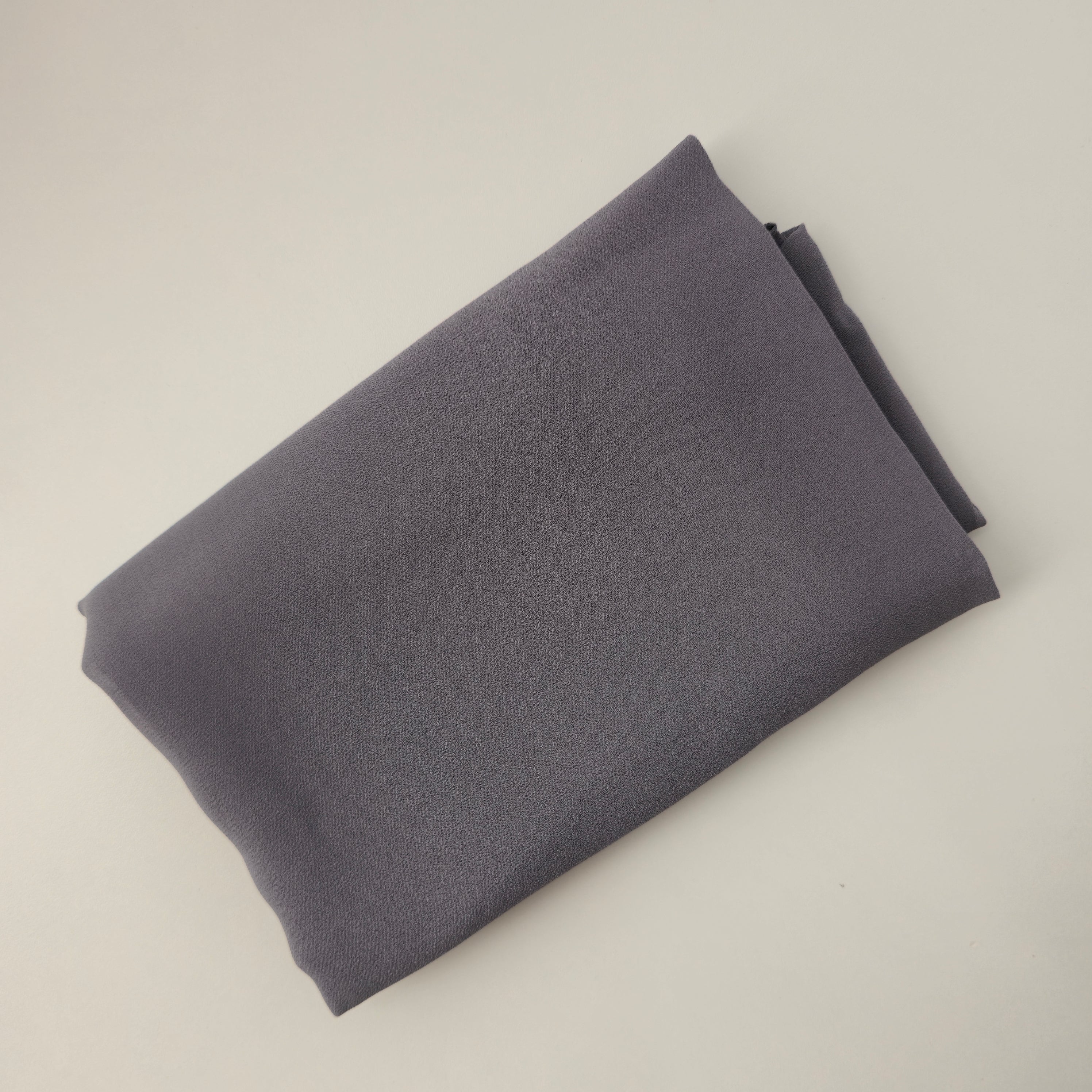 1pc Women's 2Meter Premium Chiffon Hijab  Slate Grey, Solid Color Knitted Scarf, Chiffon Hijab, Muslim Prayer Headwrap, Suitable For All Seasons