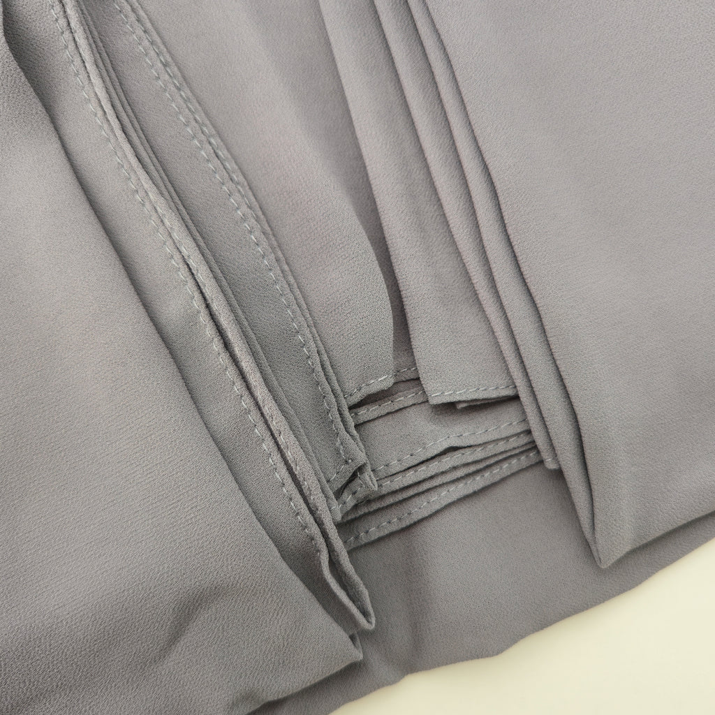 1pc Women's 2Meter Premium Chiffon Hijab  Slate Grey, Solid Color Knitted Scarf, Chiffon Hijab, Muslim Prayer Headwrap, Suitable For All Seasons
