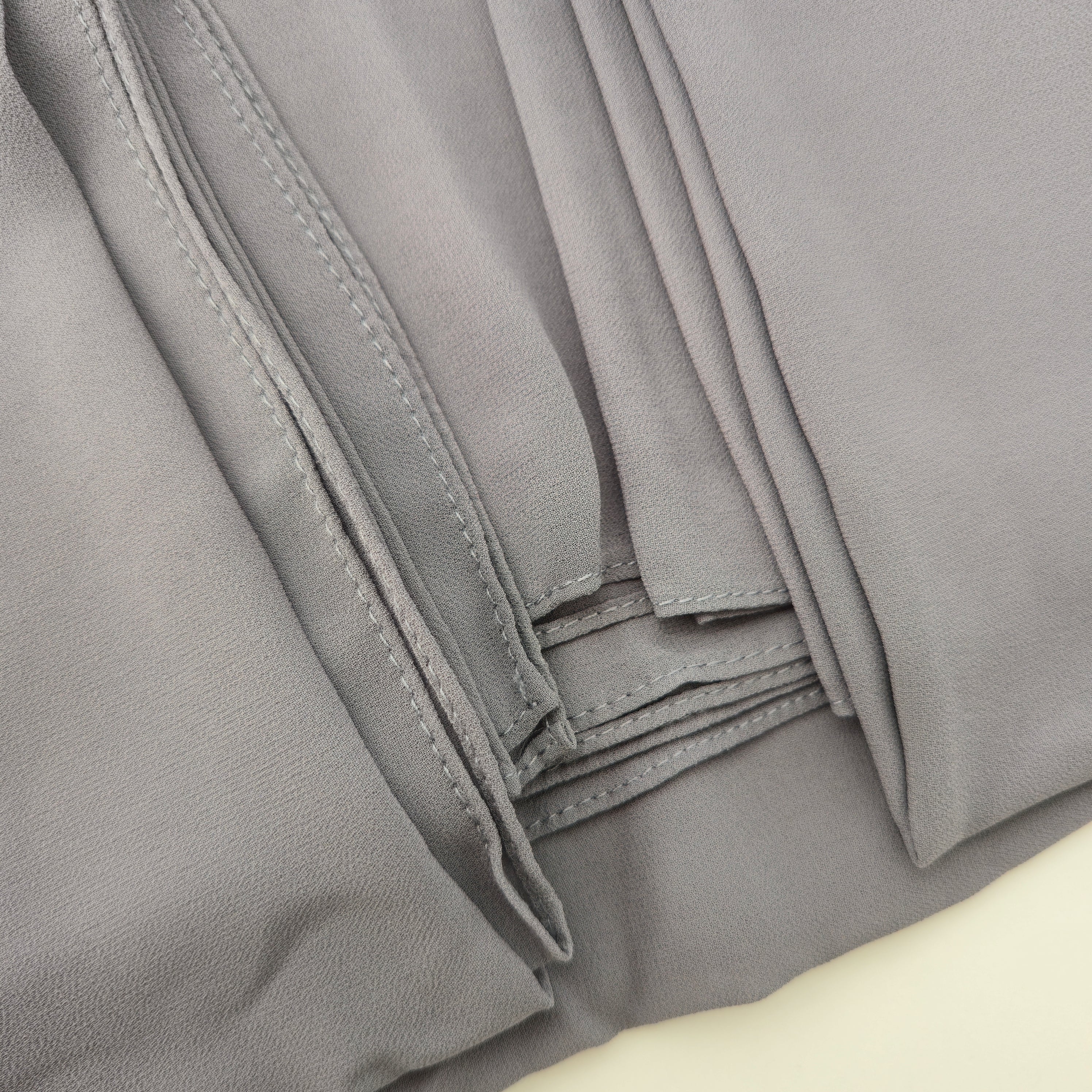 1pc Women's 2Meter Premium Chiffon Hijab  Slate Grey, Solid Color Knitted Scarf, Chiffon Hijab, Muslim Prayer Headwrap, Suitable For All Seasons