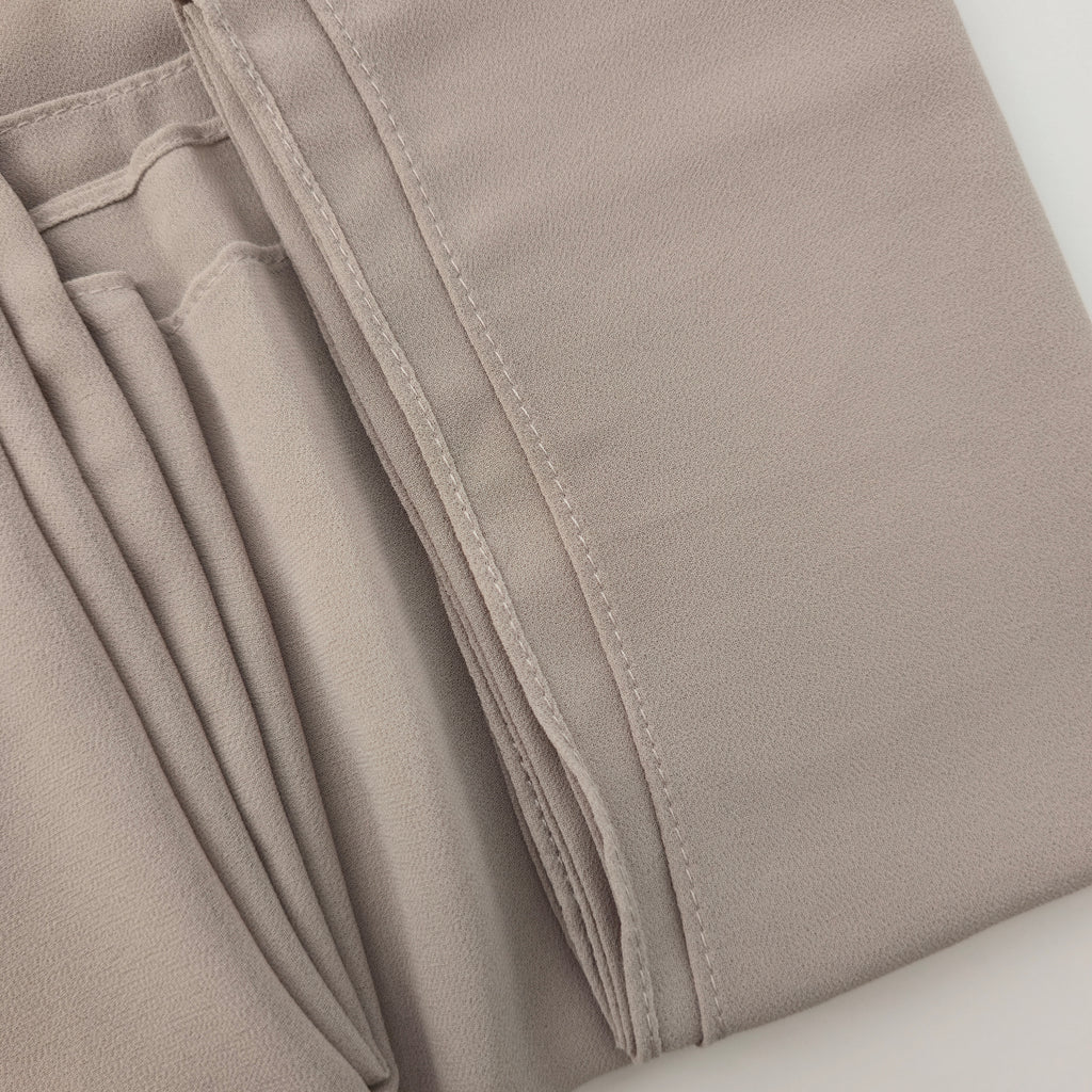 1pc Women's 2Meter Premium Chiffon Hijab  Warm Taupe, Solid Color Knitted Scarf, Chiffon Hijab, Muslim Prayer Headwrap, Suitable For All Seasons