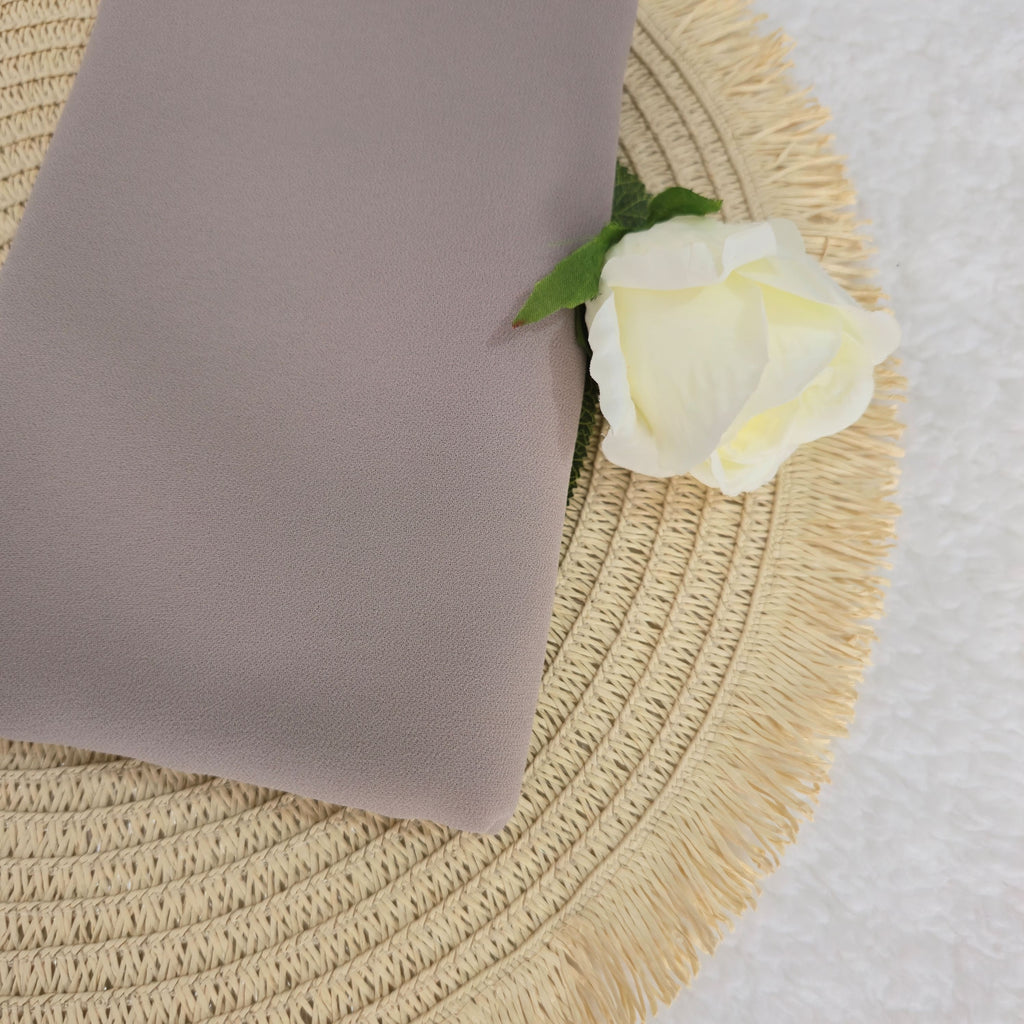 1pc Women's 2Meter Premium Chiffon Hijab  Warm Taupe, Solid Color Knitted Scarf, Chiffon Hijab, Muslim Prayer Headwrap, Suitable For All Seasons