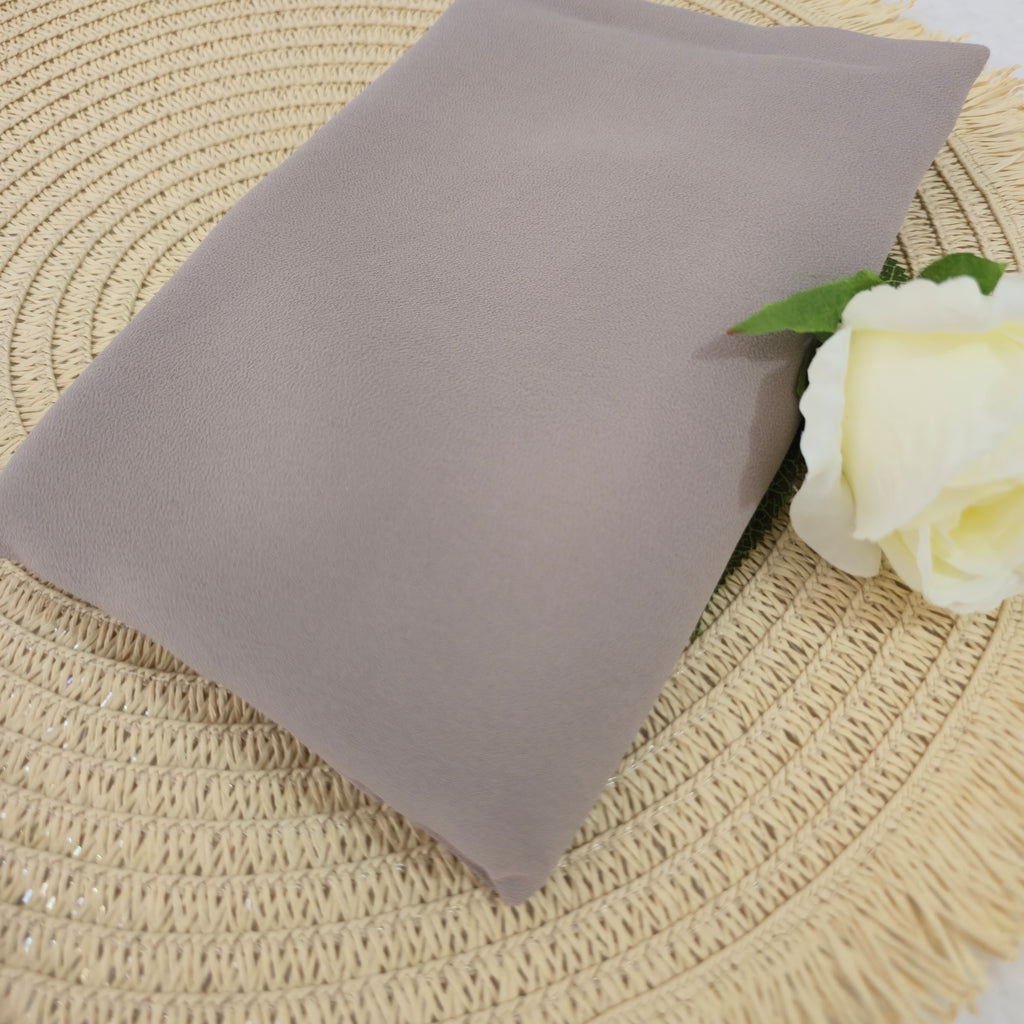 1pc Women's 2Meter Premium Chiffon Hijab  Warm Taupe, Solid Color Knitted Scarf, Chiffon Hijab, Muslim Prayer Headwrap, Suitable For All Seasons