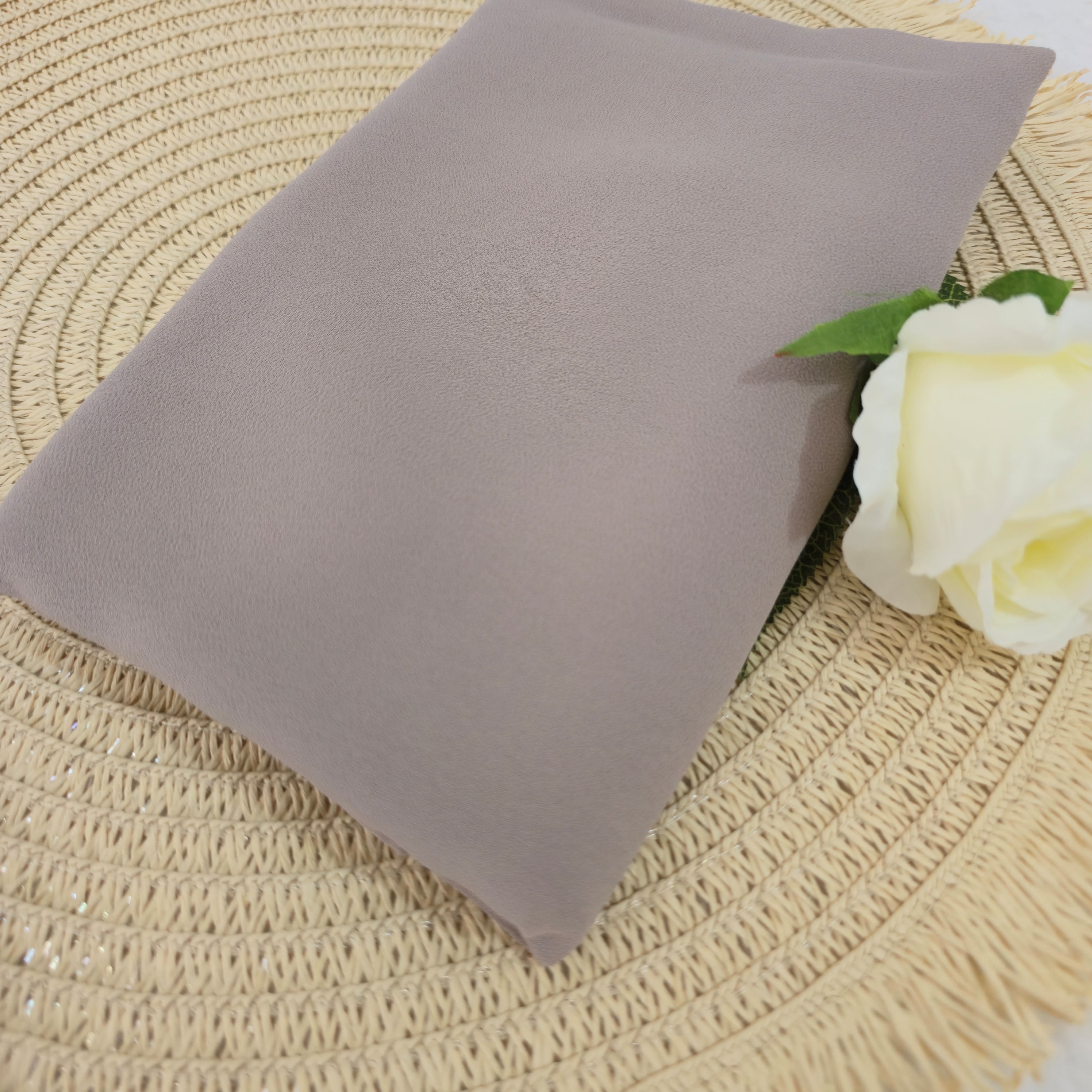 1pc Women's 2Meter Premium Chiffon Hijab  Warm Taupe, Solid Color Knitted Scarf, Chiffon Hijab, Muslim Prayer Headwrap, Suitable For All Seasons