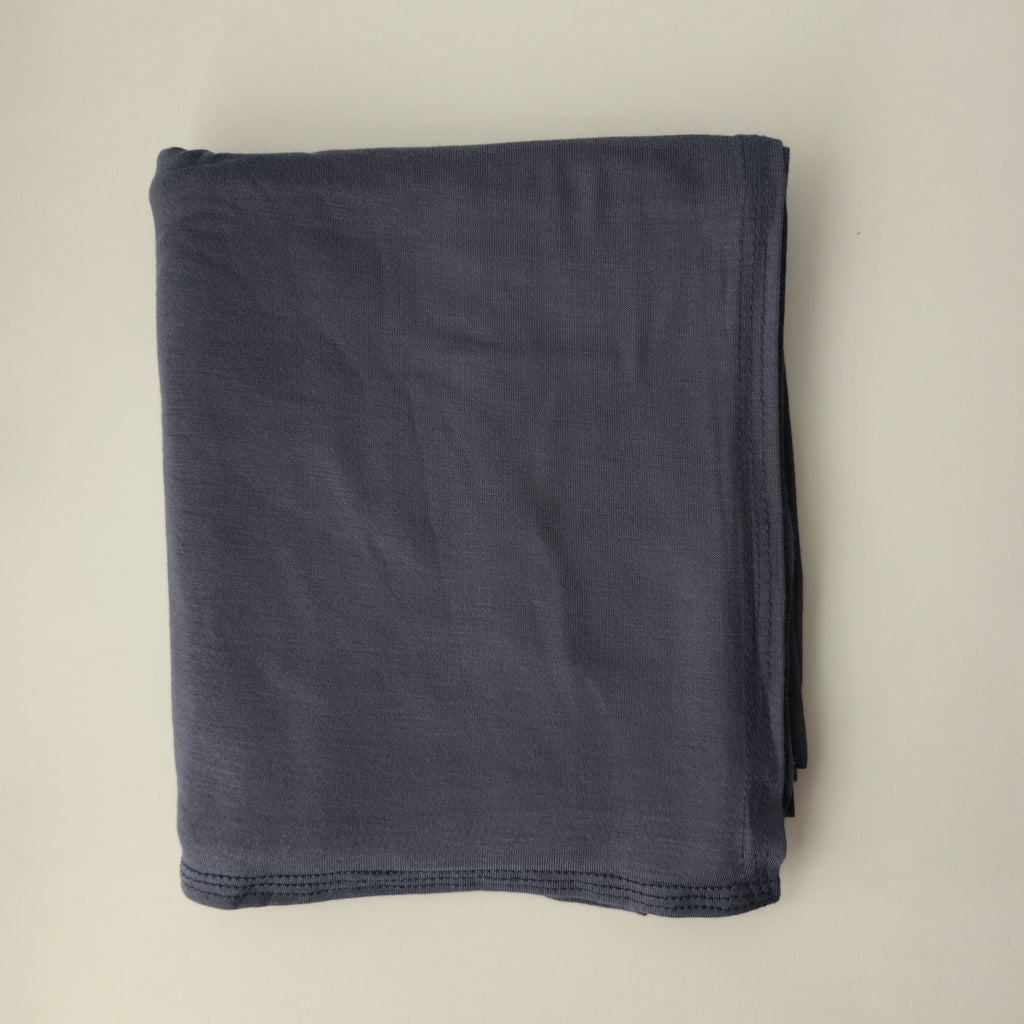 1pc Women's Premium Jersey Hijab Indigo Charcoal, Solid Color Knitted Scarf, Jersey Hijab, Muslim Prayer Headwrap, Suitable For All Seasons