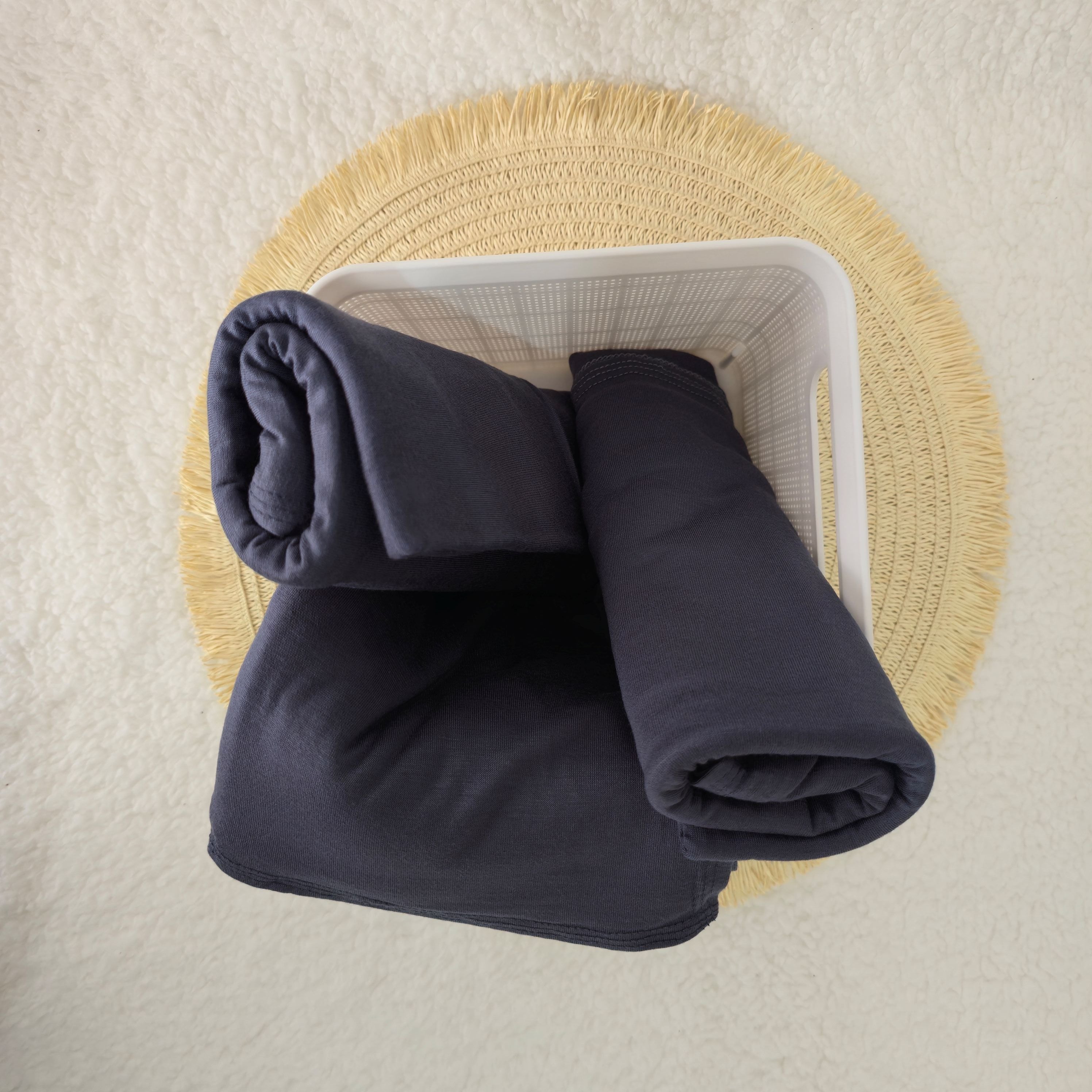 1pc Women's Premium Jersey Hijab Indigo Charcoal, Solid Color Knitted Scarf, Jersey Hijab, Muslim Prayer Headwrap, Suitable For All Seasons