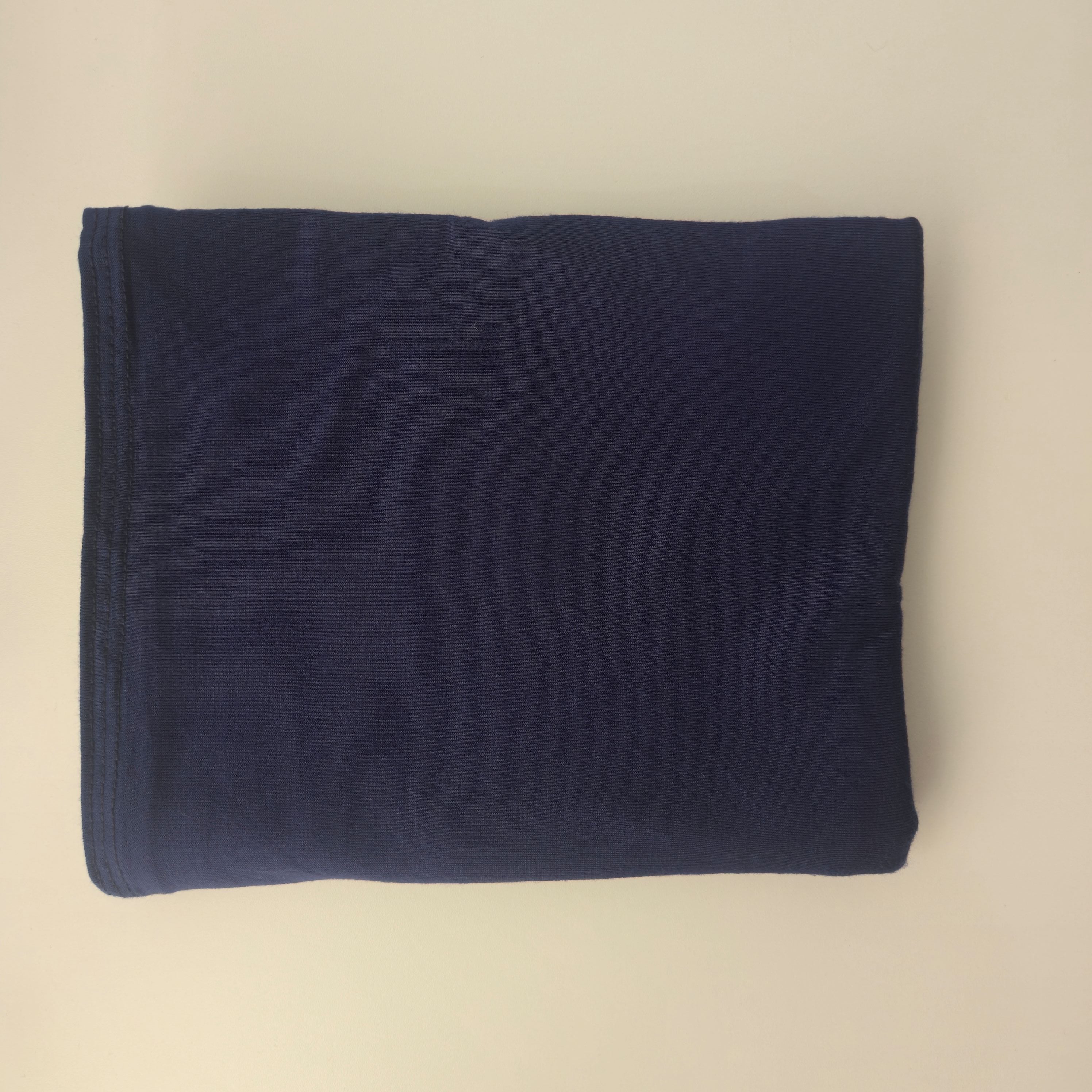 1pc Women's Premium Jersey Hijab Marine Blue, Solid Color Knitted Scarf, Jersey Hijab, Muslim Prayer Headwrap, Suitable For All Seasons