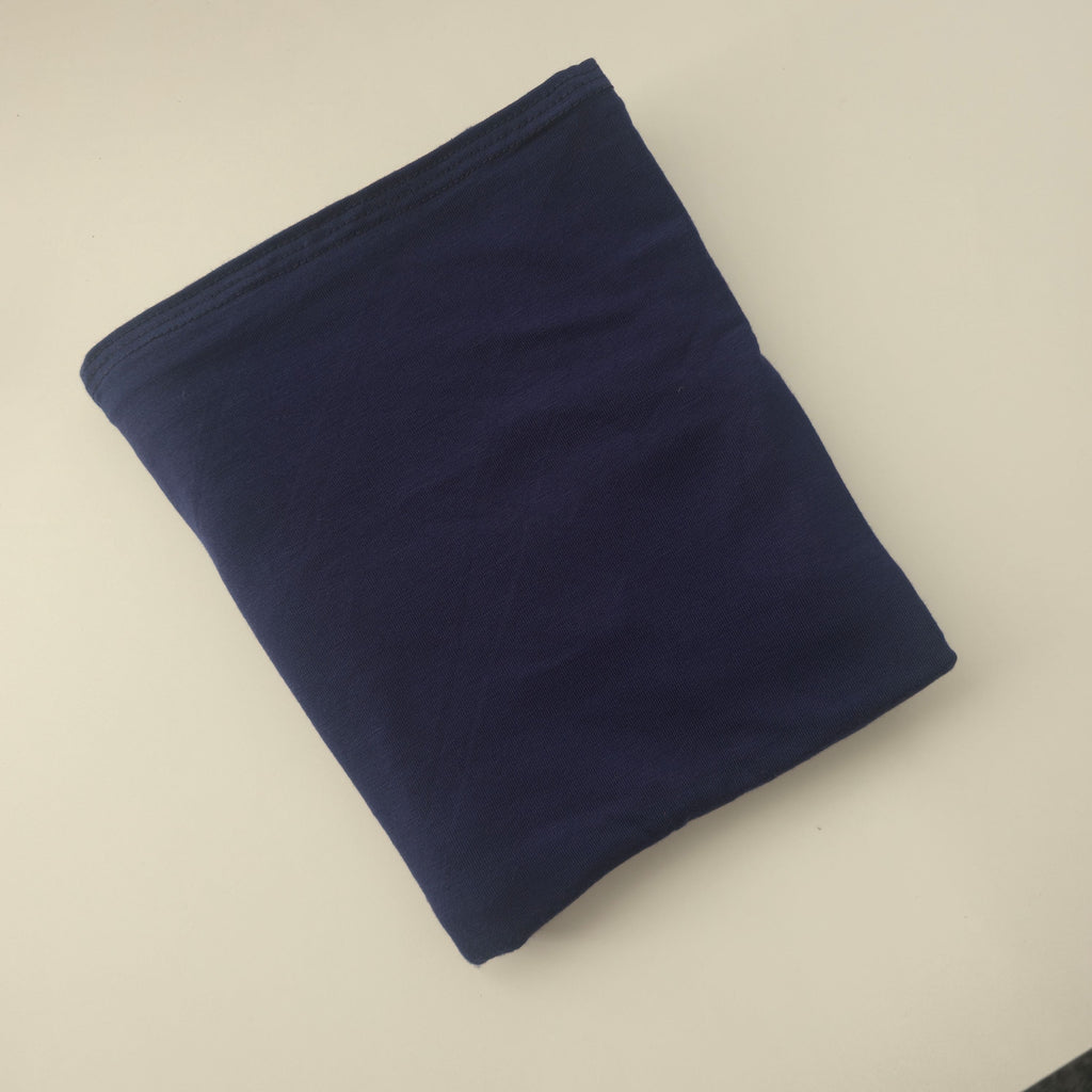 1pc Women's Premium Jersey Hijab Marine Blue, Solid Color Knitted Scarf, Jersey Hijab, Muslim Prayer Headwrap, Suitable For All Seasons