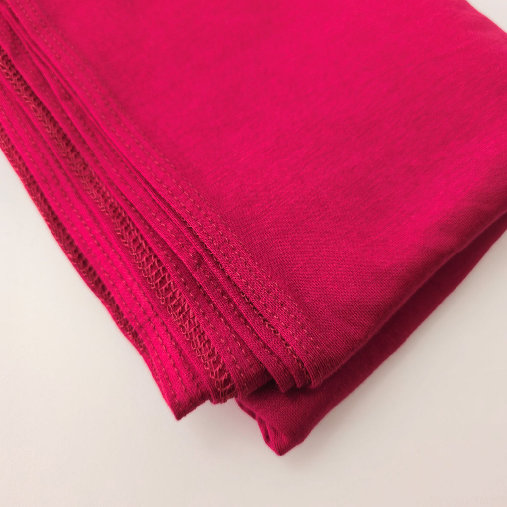 1pc Women's Premium Jersey Hijab Raspberry, Solid Color Knitted Scarf, Jersey Hijab, Muslim Prayer Headwrap, Suitable For All Seasons