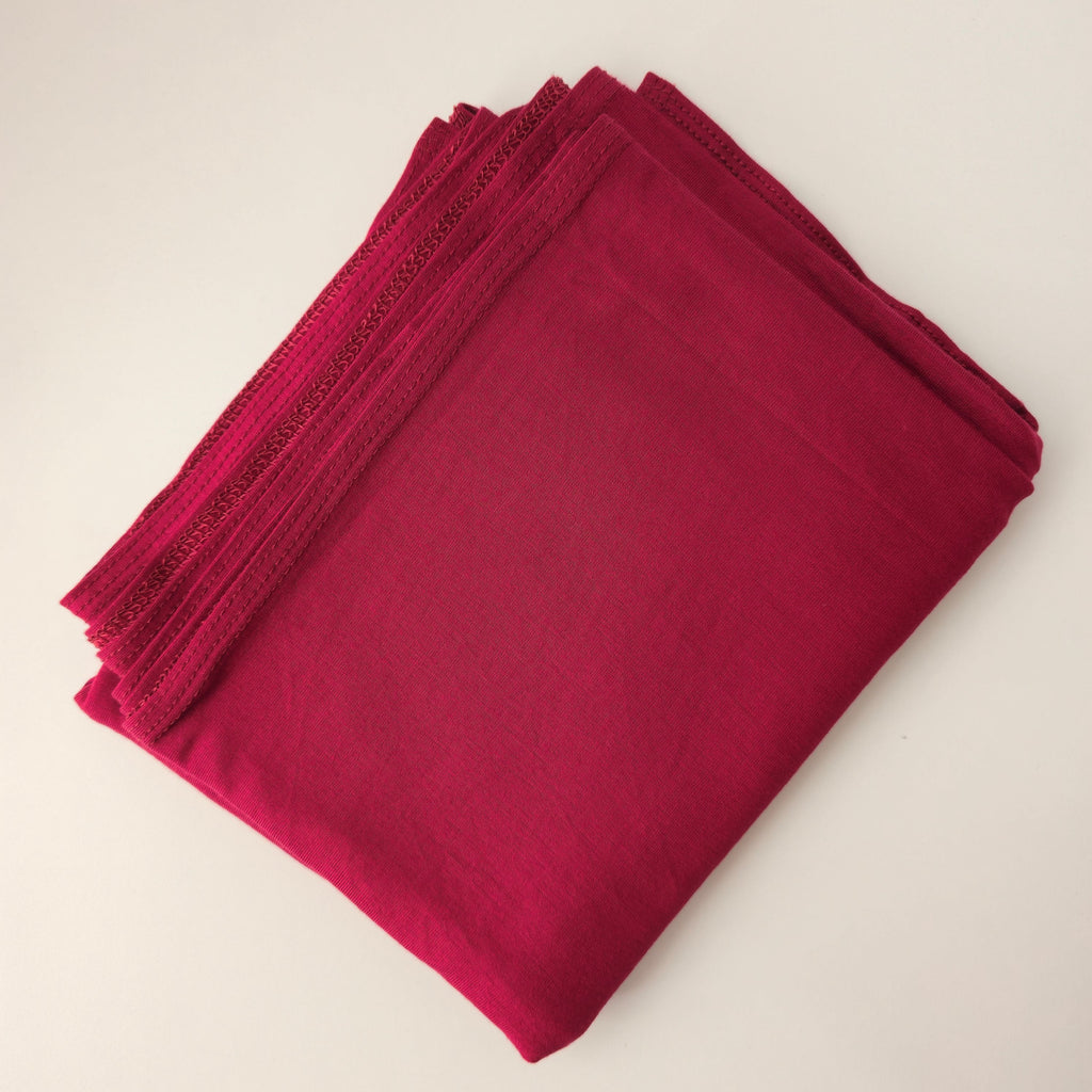 1pc Women's Premium Jersey Hijab Raspberry, Solid Color Knitted Scarf, Jersey Hijab, Muslim Prayer Headwrap, Suitable For All Seasons