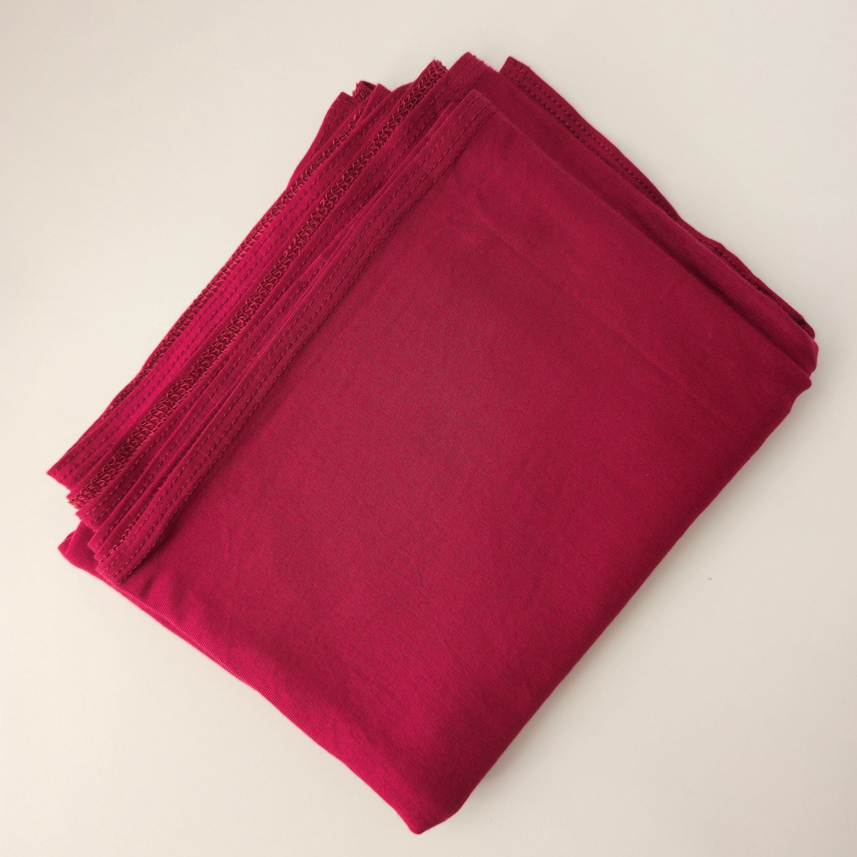 1pc Women's Premium Jersey Hijab Raspberry, Solid Color Knitted Scarf, Jersey Hijab, Muslim Prayer Headwrap, Suitable For All Seasons