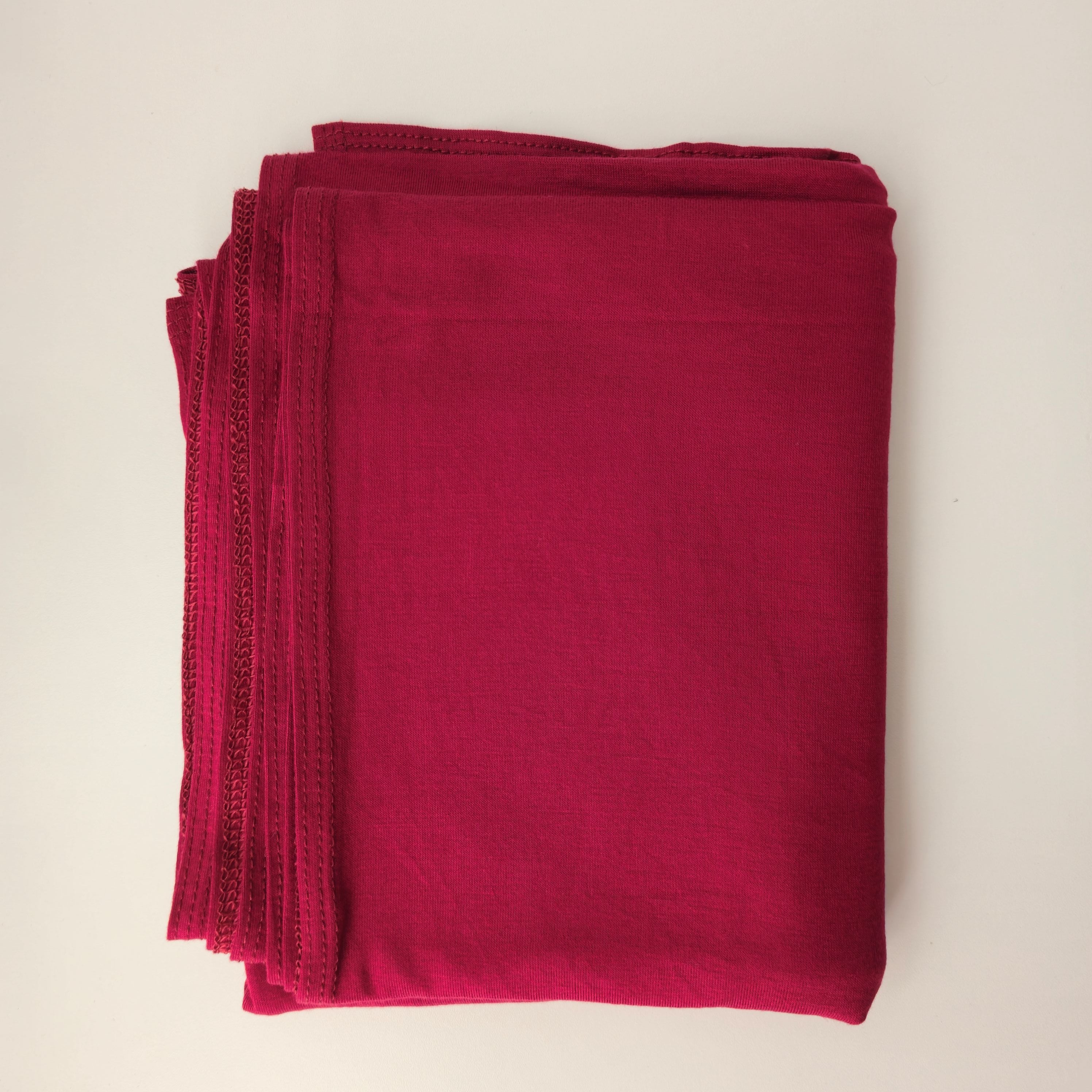 1pc Women's Premium Jersey Hijab Raspberry, Solid Color Knitted Scarf, Jersey Hijab, Muslim Prayer Headwrap, Suitable For All Seasons