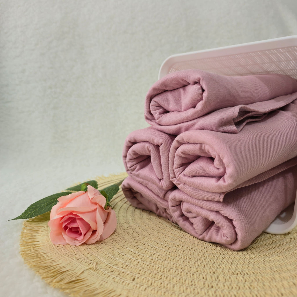 1pc Women's Premium Jersey Hijab Rose Nude, Solid Color Knitted Scarf, Jersey Hijab, Muslim Prayer Headwrap, Suitable For All Seasons