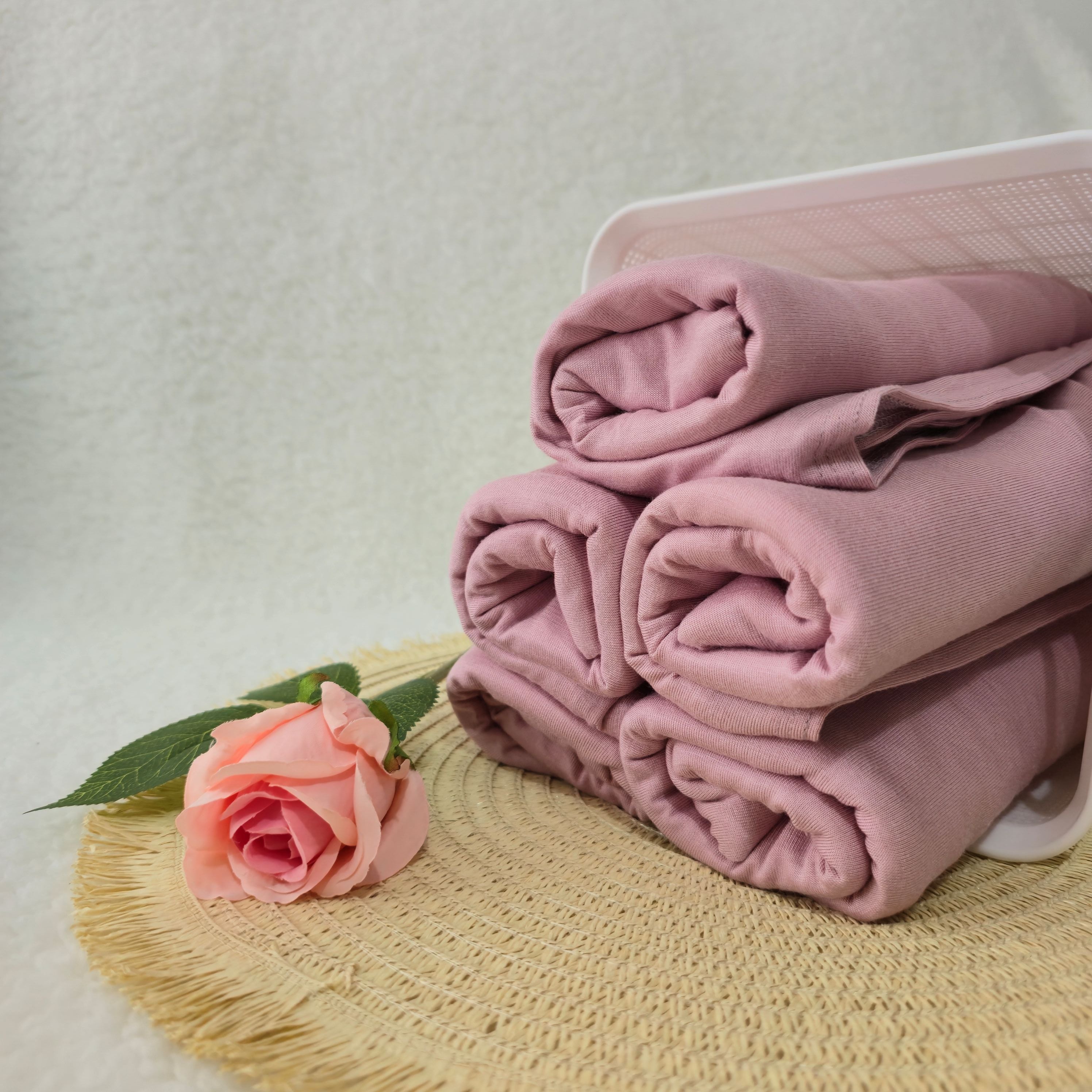 1pc Women's Premium Jersey Hijab Rose Nude, Solid Color Knitted Scarf, Jersey Hijab, Muslim Prayer Headwrap, Suitable For All Seasons