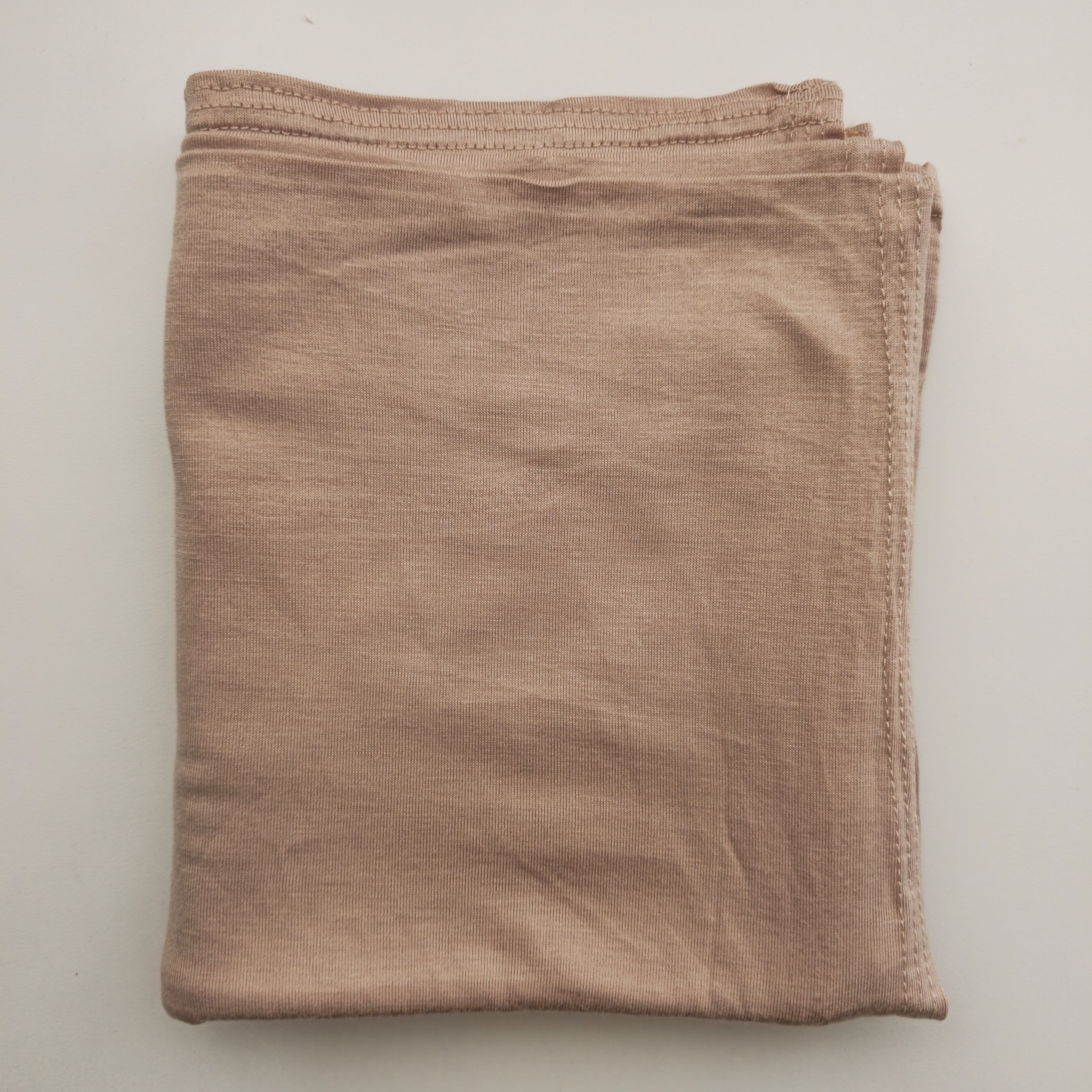 1pc Women's Premium Jersey Hijab Stone Nude, Solid Color Knitted Scarf, Jersey Hijab, Muslim Prayer Headwrap, Suitable For All Seasons