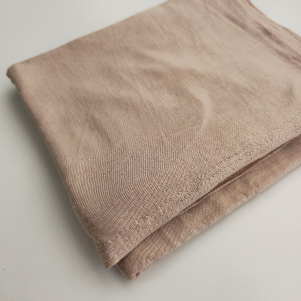 1pc Women's Premium Jersey Hijab Stone Nude, Solid Color Knitted Scarf, Jersey Hijab, Muslim Prayer Headwrap, Suitable For All Seasons