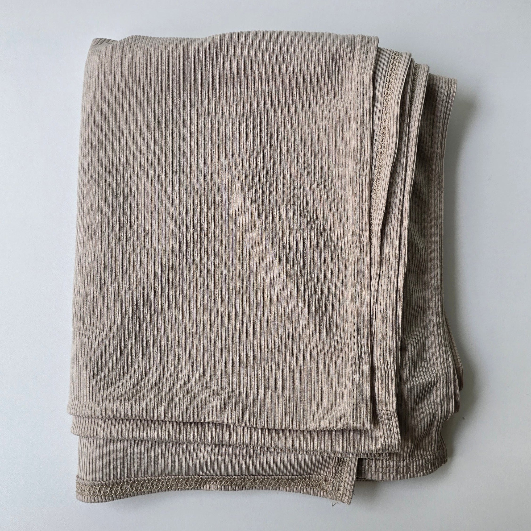 1pc Ribbed Jersey Hijab Beige, Headscarf, Solid Color, Jersey Hijab, Muslim Prayer Headwrap, Suitable For All Seasons