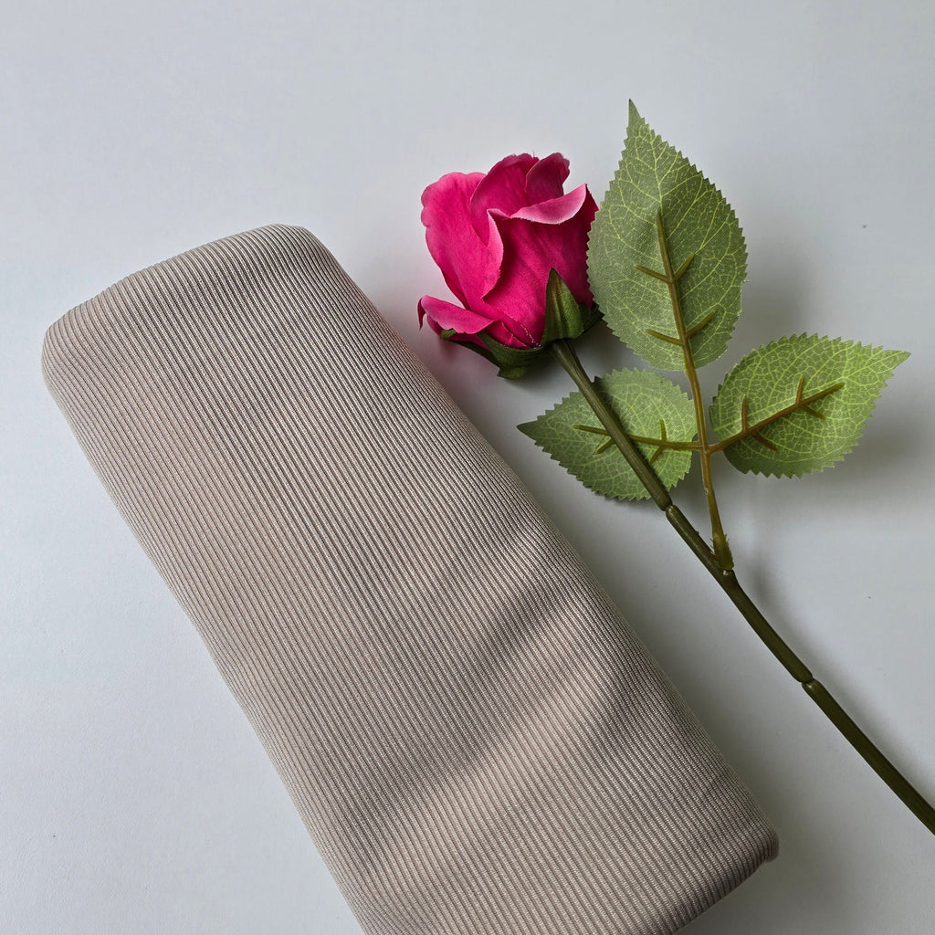 1pc Ribbed Jersey Hijab Beige, Headscarf, Solid Color, Jersey Hijab, Muslim Prayer Headwrap, Suitable For All Seasons