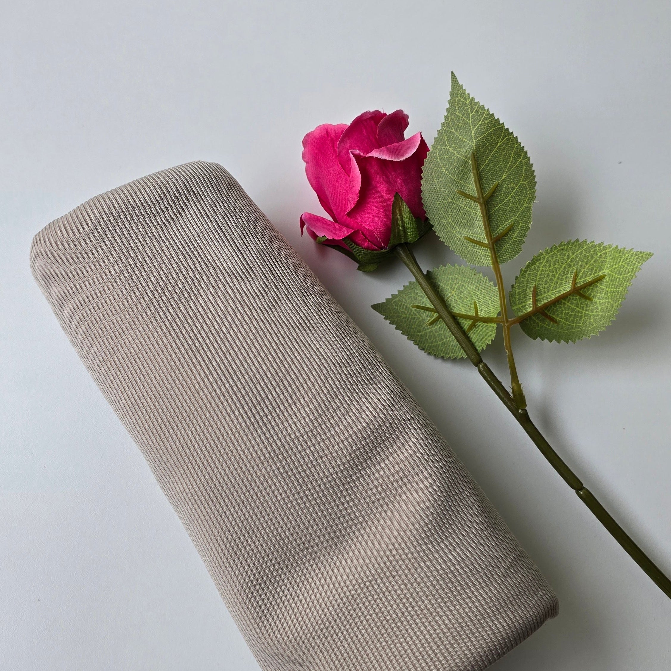 1pc Ribbed Jersey Hijab Beige, Headscarf, Solid Color, Jersey Hijab, Muslim Prayer Headwrap, Suitable For All Seasons