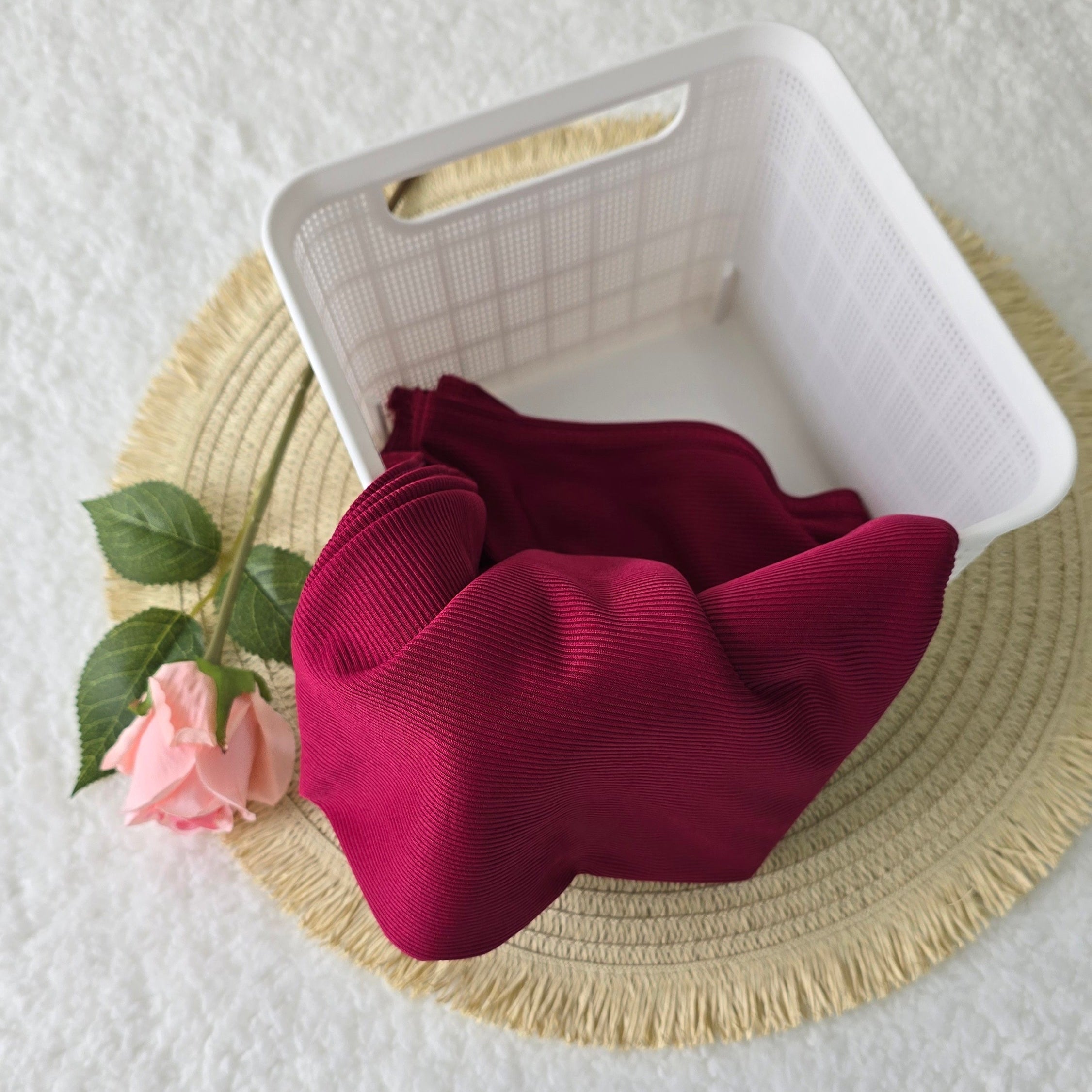 Ribbed Jersey Hijab Cardinal Red