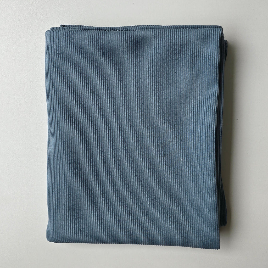 Ribbed Jersey Hijab Denim Blue