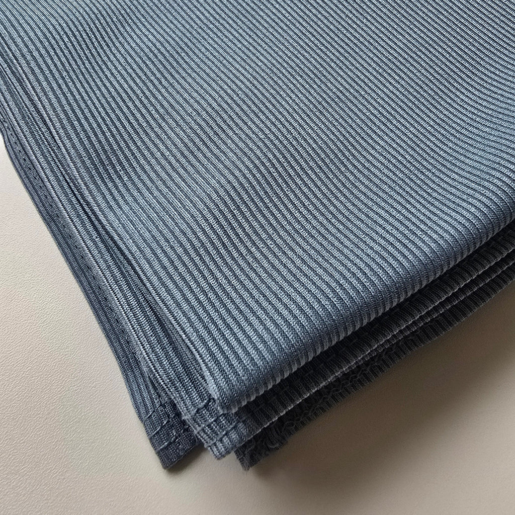 Ribbed Jersey Hijab Denim Blue