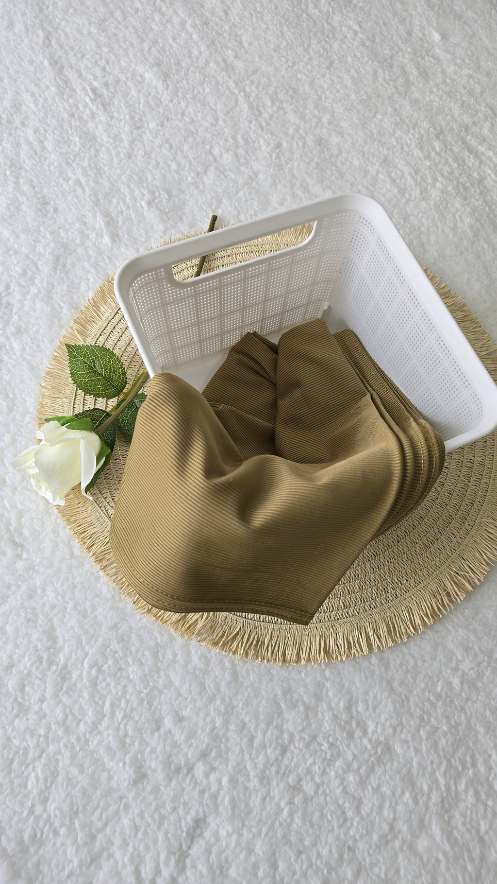 Ribbed Jersey Hijab Lime Green