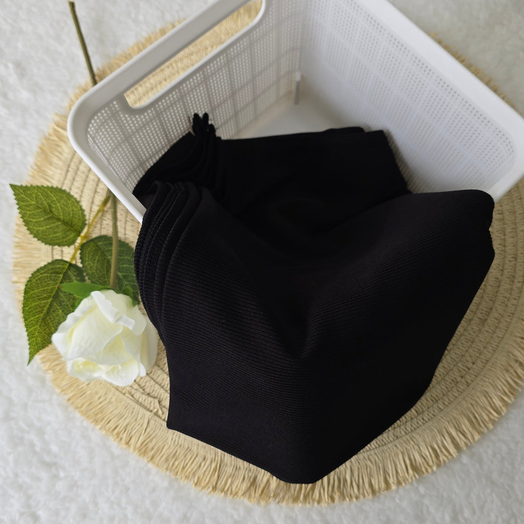 Ribbed Jersey Hijab black